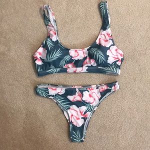 Floral/ Tropical Bathing Suit Set